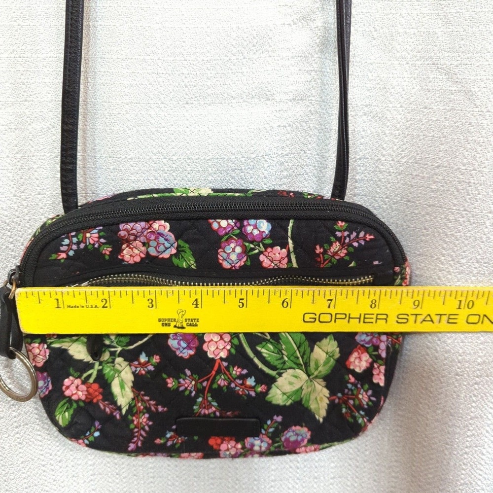 Vera Bradley Crossbody Bag Winter Berry Black Floral Purse - Picture 3 of 8
